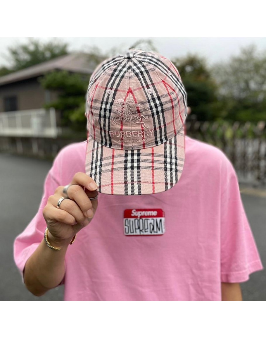 Supreme Burberry Denim 6-Panel Beige | Hype Clothinga